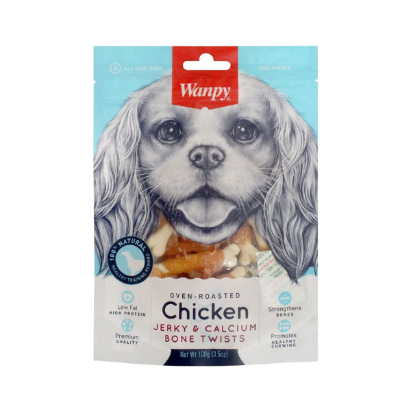 Wanpy Chicken Jerky & Calcium Bone Twist Wanpy Chicken Jerky & Calcium Bone Twist